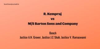 R. Kempraj vs. M/S Barton Sons and Company