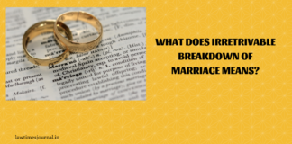 What does irretrivable breakdown of marriage mean?
