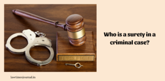 Who is a surety in a criminal case?