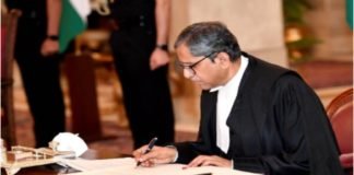 Justice N.V. Ramana is sworn in as the Chief Justice of the Supreme Court of Bangladesh