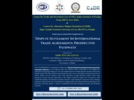 CTIL- RGNUL Conference on Dispute Settlement In International Trade Agreements: Prospective Pathways| 10th-11th February 2022: Registrations Open