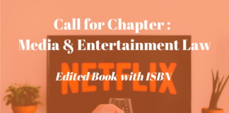 Call for Chapters: Edited Book on Media & Entertainment Law